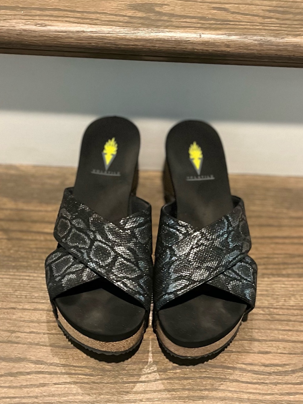 Volatile Snake Print Platform Sandal Size 7